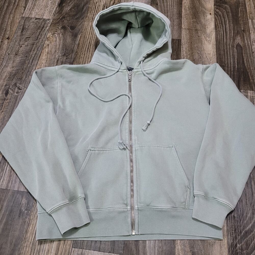 Brandy Melville One Size Hoodie Oversized Full-Zip Jacket Light Blue